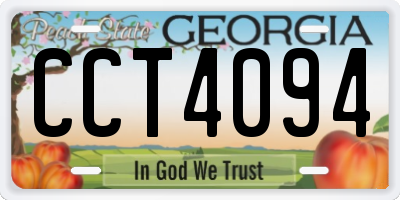 GA license plate CCT4094