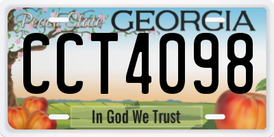 GA license plate CCT4098