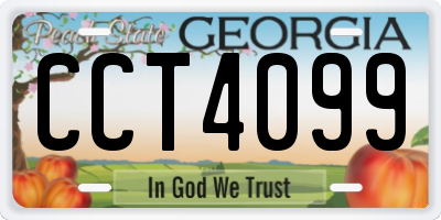 GA license plate CCT4099