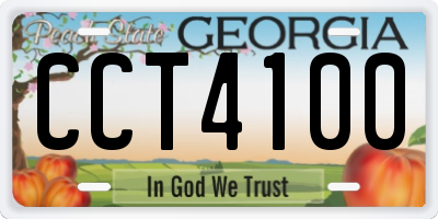 GA license plate CCT4100