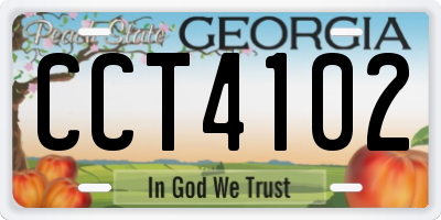 GA license plate CCT4102