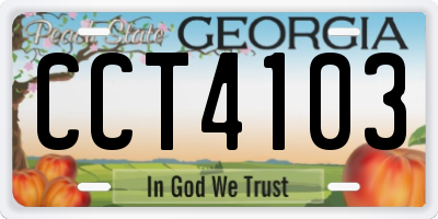 GA license plate CCT4103