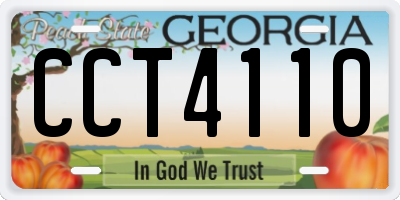 GA license plate CCT4110
