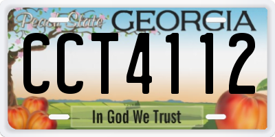 GA license plate CCT4112
