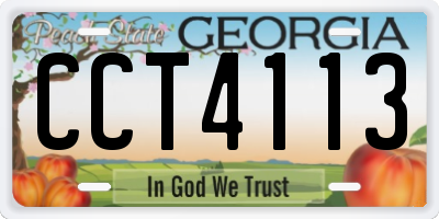 GA license plate CCT4113