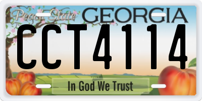 GA license plate CCT4114