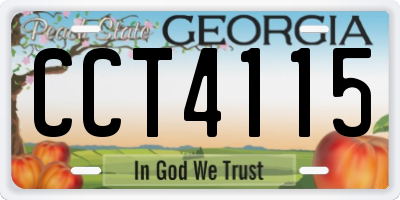 GA license plate CCT4115