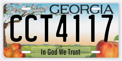 GA license plate CCT4117