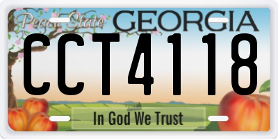 GA license plate CCT4118