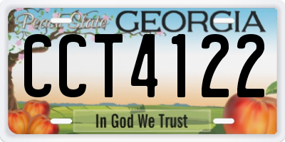 GA license plate CCT4122
