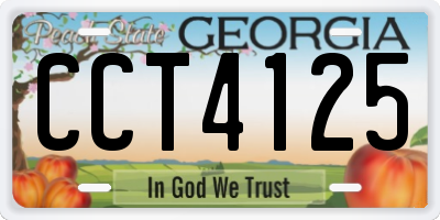 GA license plate CCT4125