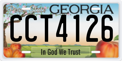 GA license plate CCT4126