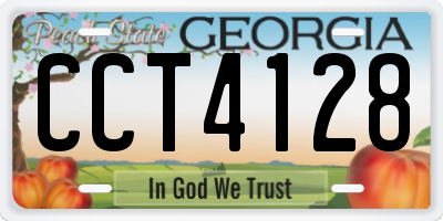 GA license plate CCT4128
