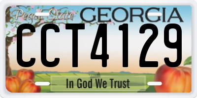 GA license plate CCT4129