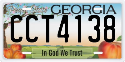 GA license plate CCT4138