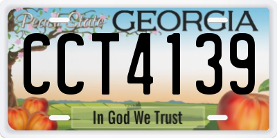 GA license plate CCT4139