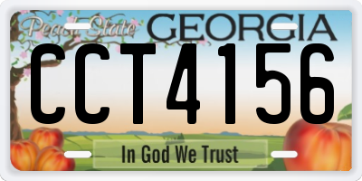 GA license plate CCT4156