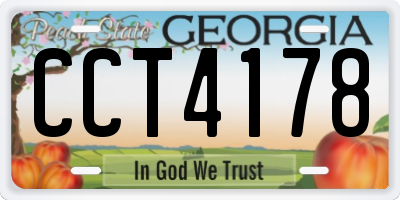 GA license plate CCT4178