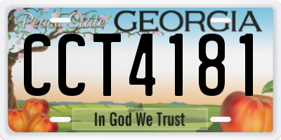 GA license plate CCT4181