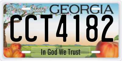 GA license plate CCT4182