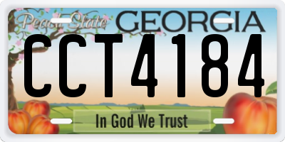 GA license plate CCT4184