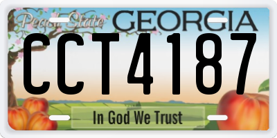 GA license plate CCT4187