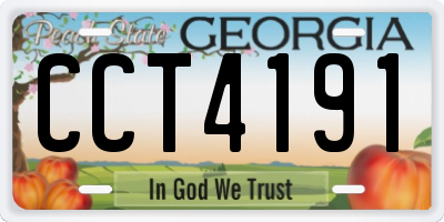 GA license plate CCT4191