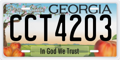 GA license plate CCT4203