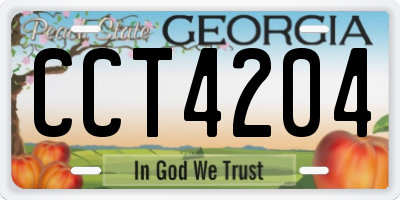 GA license plate CCT4204
