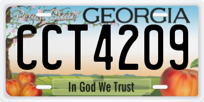 GA license plate CCT4209