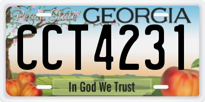 GA license plate CCT4231