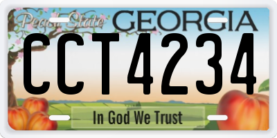 GA license plate CCT4234