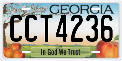 GA license plate CCT4236