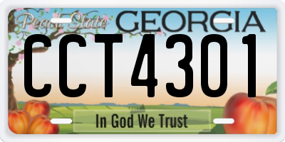 GA license plate CCT4301