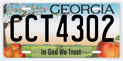 GA license plate CCT4302