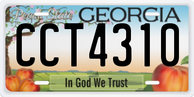 GA license plate CCT4310