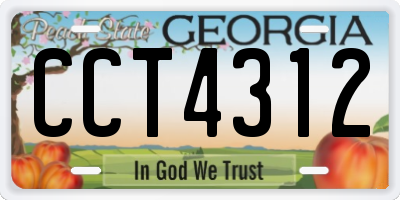GA license plate CCT4312