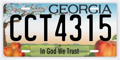 GA license plate CCT4315