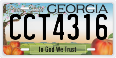 GA license plate CCT4316