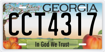 GA license plate CCT4317