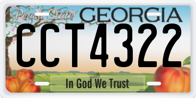 GA license plate CCT4322