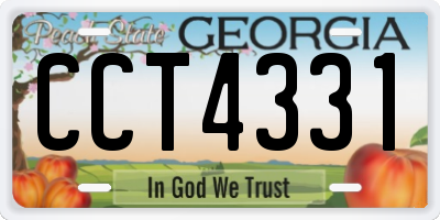 GA license plate CCT4331