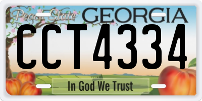 GA license plate CCT4334