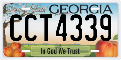 GA license plate CCT4339