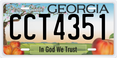 GA license plate CCT4351