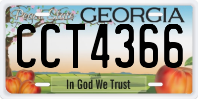 GA license plate CCT4366