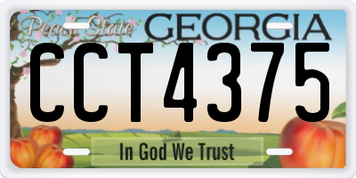 GA license plate CCT4375