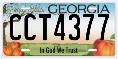 GA license plate CCT4377