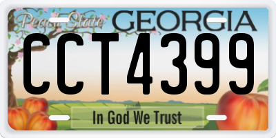 GA license plate CCT4399