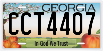 GA license plate CCT4407